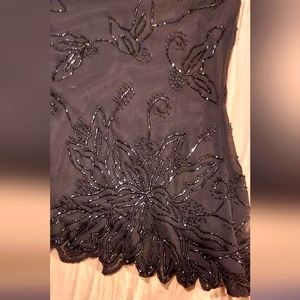 Black Formal Beaded Top XL